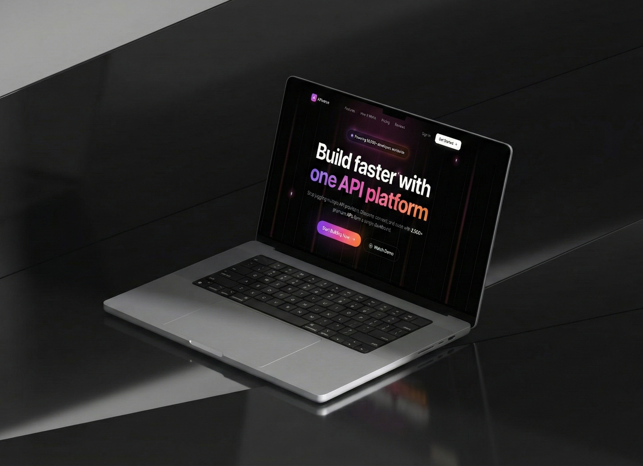 APIverse SaaS Platform - Modern API marketplace dashboard with dark theme and developer-focused interface